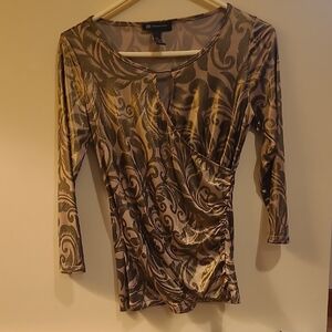 INC International Concepts Metallic Swirl Blouse